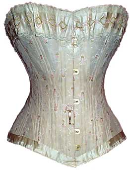 Madame Lemay silk damask corset, circa 1901. From the collection of M. Talkington, laceembrace.com, via The Antique Corset Gallery.