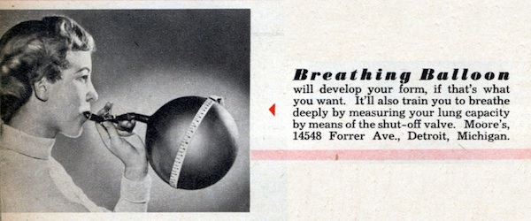 In 1949, the Breathing Balloon promised to help you "develop your form." Via ModernMechanix.com.