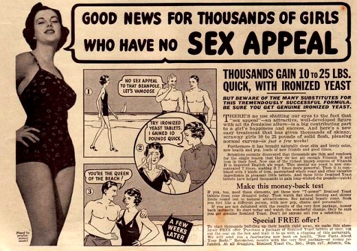 An ironized yeast ad from "True Romance," July 1937. Via WorldofWonder.net.