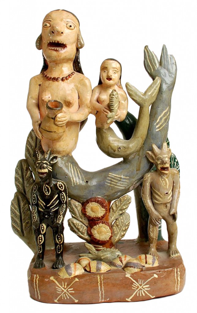 Two singing mermaids are flanked by diablitos. Image courtesy Don Lewis.