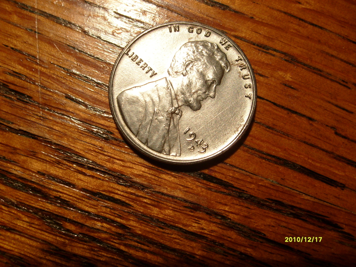 1943 steel penny double die