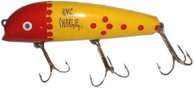 Vintage Wood Wooden Glass Eye Red Yellow Jointed Fishing Lure Minnow Bait  Old 